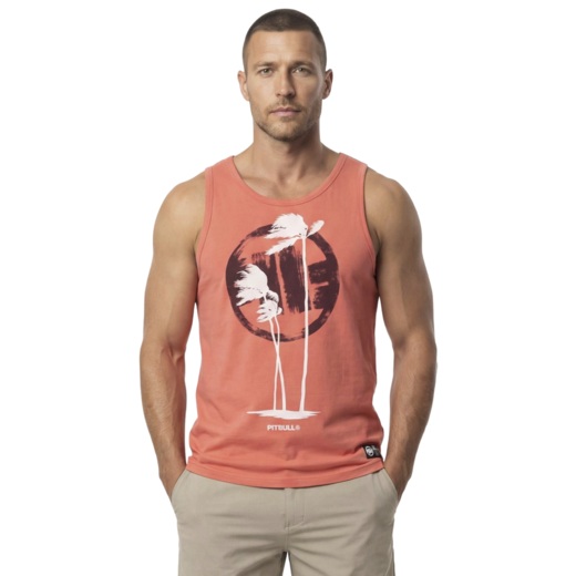 Tank Top PIT BULL Slim Fit "PALMS" - łososiowy
