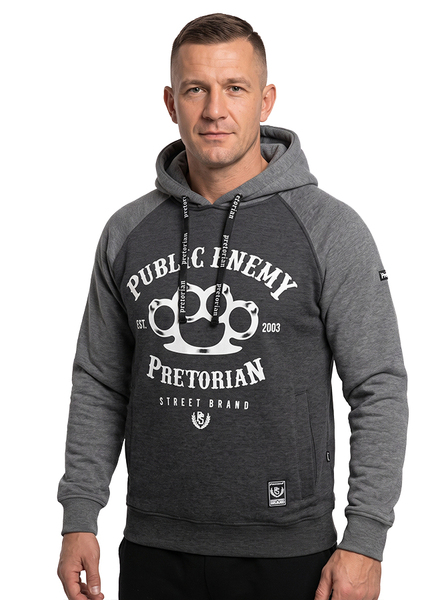 Hoodie Pretorian  "Public Enemy" - grey