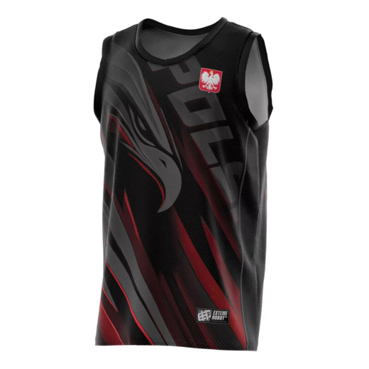 Tank top koszykarski męski Extreme Hobby "POLSKA ULTIMATE" - czarny