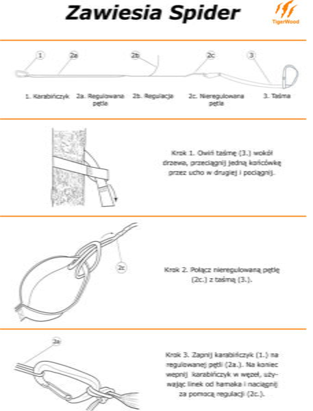 Zawiesia TIGERWOOD Spider - zwykłe taśmy