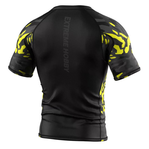 Short sleeve rashguard Extreme Hobby | BLACK PANTHER - czarny/żółty