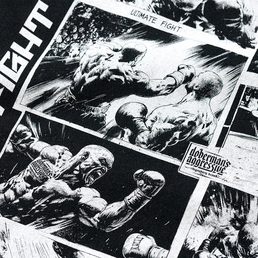 Bluza z kapturem rozpinana Dobermans Aggressive "COMICS BOXING BZ359E" - szara