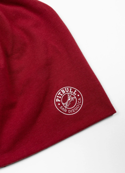 PIT BULL &quot;SAN DIEGO CA&quot; cotton winter hat - burgundy