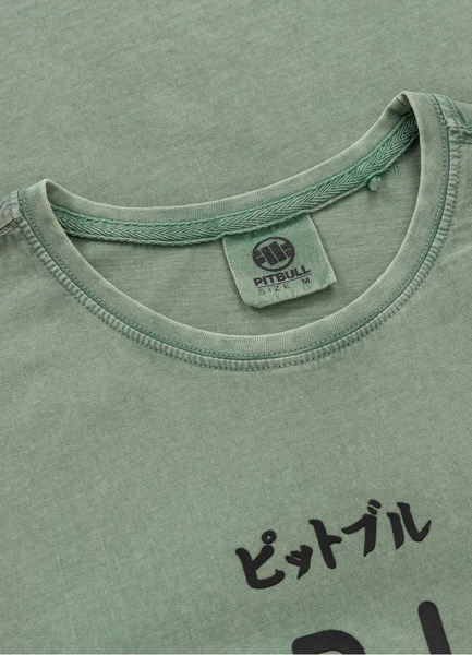 PIT BULL Denim Washed &quot;BRAVERY&quot; T-shirt - green