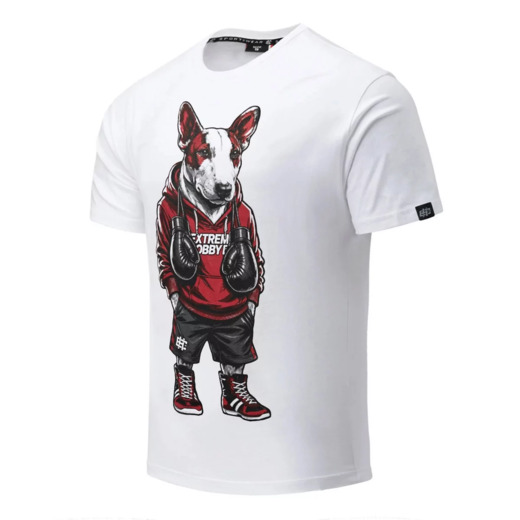 Koszulka T-shirt męski Extreme Hobby "BULLTERIER" - biały