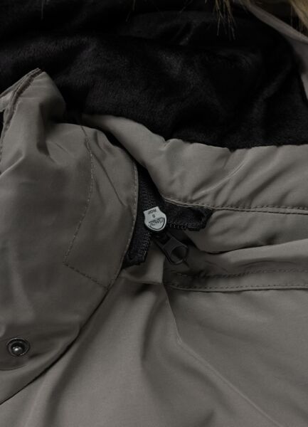 PIT BULL "FOREST" quilted parka winter jacket with hood - gray-brown