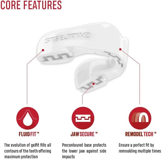 Ochraniacz na zeby szczękę SafeJawz pojedynczy - biały