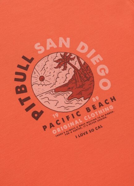 Bluza męska z kapturem PIT BULL "PLANET SURF" - łososiowy