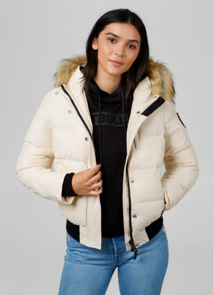 PIT BULL &quot;AZALEA&quot; quilted winter jacket with hood - light sand