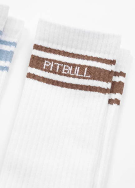 Skarpety High Crew PIT BULL "HILLTOP" cienkie 3-pak - szary/błekitny/brązowy