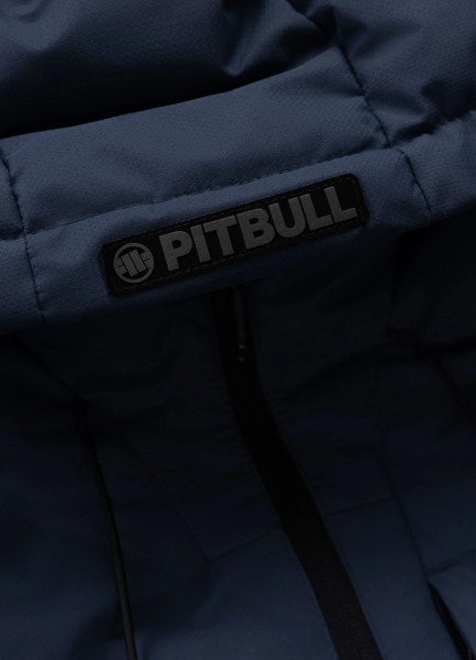 PIT BULL "STANFORD" quilted winter jacket with hood - navy blue