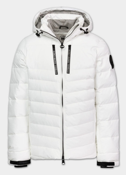 Kurtka zimowa PIT BULL pikowana z kapturem CRESTLINE - off white