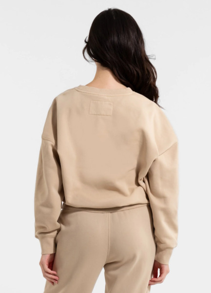 Women&#39;s classic sweatshirt WASHED PIT BULL &quot;MANZANITA HEART&quot; - sand