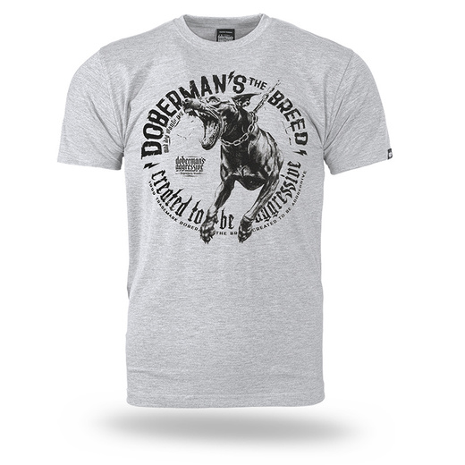 Koszulka T-shirt Dobermans Aggressive "THE BREED" TS373E - szary