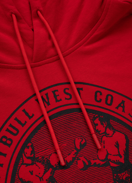 Bluza z kapturem PIT BULL "Vintage Boxing" - czerwona