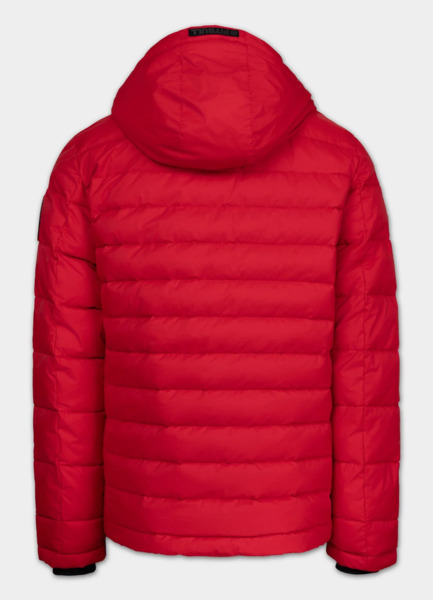 Kurtka zimowa PIT BULL pikowana z kapturem CRESTLINE - czerwony