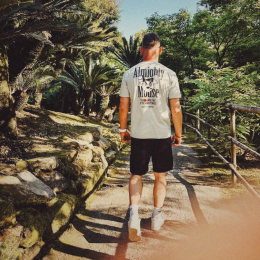 Koszulka T-shirt Oversize Ground Game "Almighty Mouse" - niebieskoszary