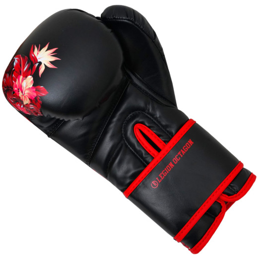 Legion Octagon Flower Women&#39;s Boxing Gloves - Black/Red