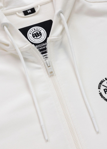 Bluza męska rozpinana z kapturem PIT BULL "TAPE PARKER" - off white