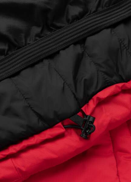 Kurtka zimowa PIT BULL pikowana z kapturem CRESTLINE - czerwony