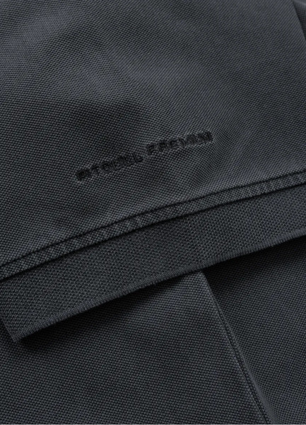  Koszulka Polo PIT BULL Denim Washed Pique "SMALL LOGO" - grafitowa