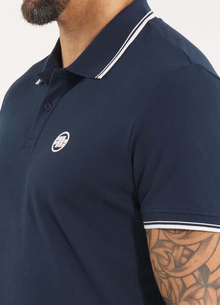 Koszulka Polo Pit Bull Pique Stripes Regular - granatowa