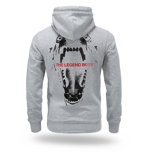 Bluza z kapturem Dobermans Aggressive "MOUTH BK391" - szara