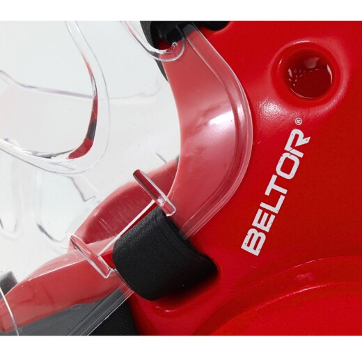 Kask piankowy z maską Beltor "TYTAN" - czerwony