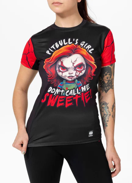 Koszulka sportowa damska Mesh PIT BULL "SWEETIE-CHU" - czarny
