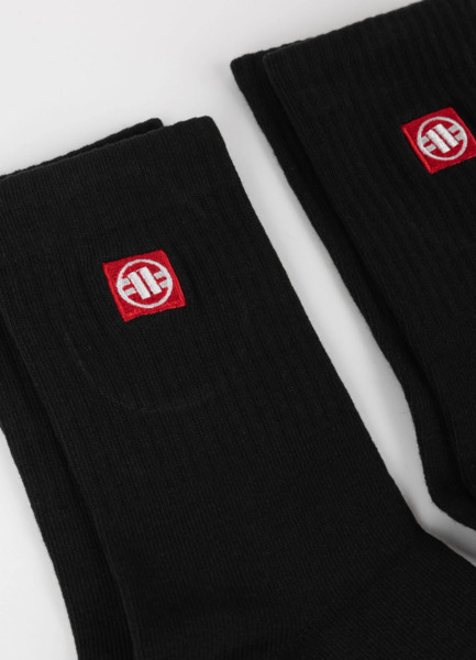 Skarpety PIT BULL High Ankle Logo cienkie 3-pak - czarny