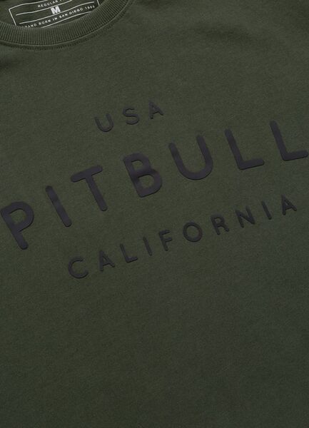 Pit Bull Garment Washed "USA CAL" Men's T-Shirt - Dark Green