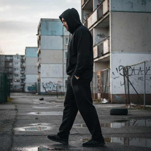 Spodnie dresowe Extreme Adrenaline "ACAB" czarno-czarne