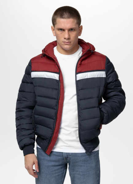 Kurtka zimowa pikowana z kapturem PIT BULL "RUBIO" - granatowy