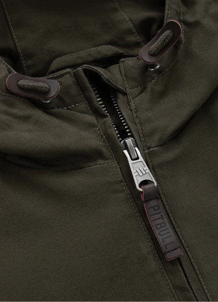 Men's transitional jacket with hood PIT BULL CRIMSON - olive