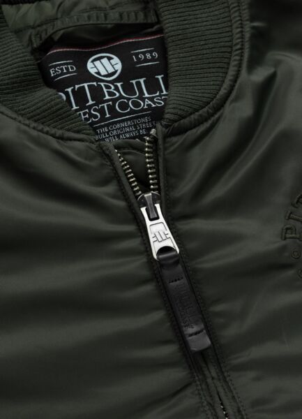 PIT BULL "HACKET" transitional bomber jacket - dark green