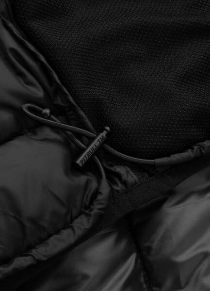 Kurtka zimowa PIT BULL pikowana z kapturem "SHATTO" - czarny/biały