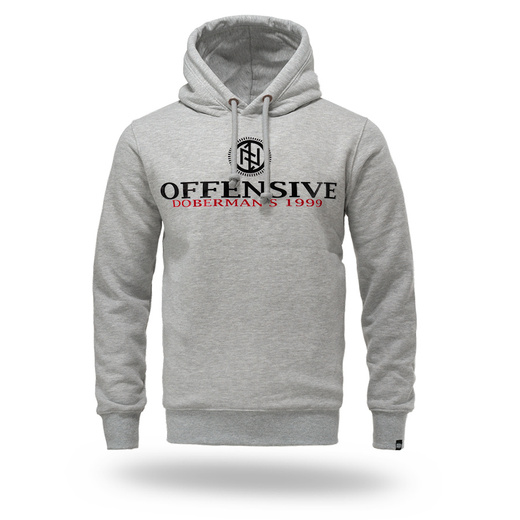 Bluza z kapturem Dobermans Aggressive "OFFENSIVE 99 BK402" - szara
