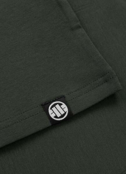 Koszulka męska PIT BULL Slim Fit "MINIMAL" - ciemny zielony