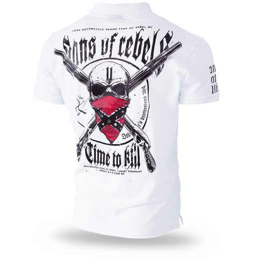 Polo T-shirt Dobermans Aggressive &quot;TIME TO KILL TSP223&quot; - white