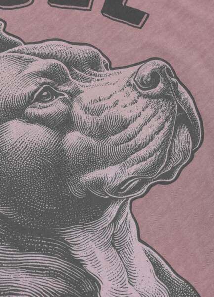 Koszulka męska PIT BULL Denim Washed Raw "PACIFIC" - bordowy