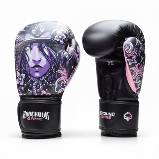 Women's Ground Game "ASAMI" Boxing Gloves - Black 