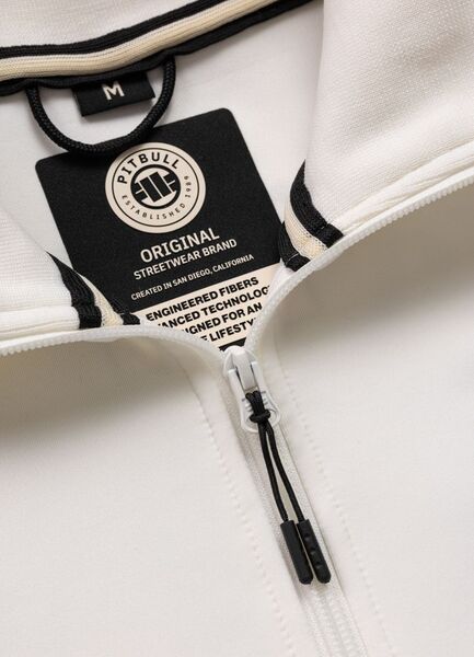Oldschool PIT BULL "SAN DIEGO CA" Zip-Up Sweatshirt - Off White
