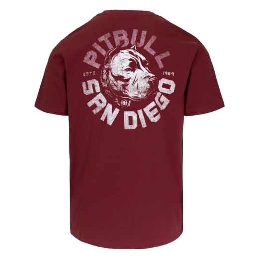 PIT BULL "DOG SD" men's t-shirt - burgundy
