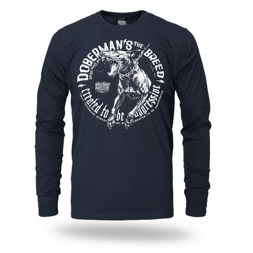 Longsleeve Dobermans Aggressive "THE BREED" LS373 - navy blue