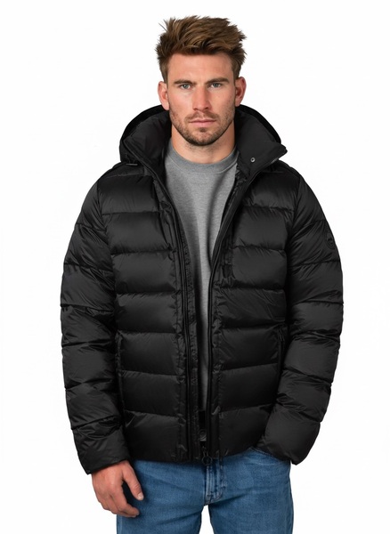 Men&#39;s winter jacket with hood PIT BULL &quot;BARLES&quot; - black