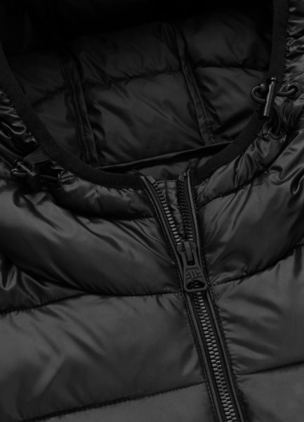 Kurtka zimowa PIT BULL pikowana z kapturem "SHATTO" - czarny/biały