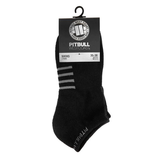 PIT BULL &quot;Pad&quot; Thin Socks 3 Pack - Black
