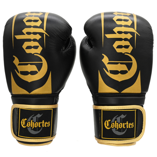 Cohortes "Cornibus Cohort" leather boxing gloves - black/gold
