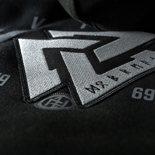 Dobermans Aggressive &quot;VALKNUT KZ251&quot; Sheepskin Zip Hoodie - Black