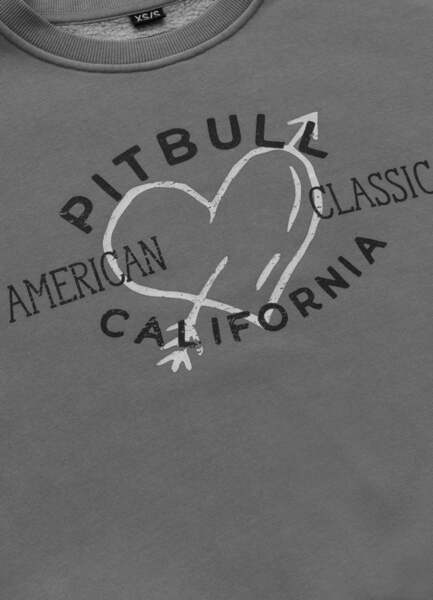 Women&#39;s classic sweatshirt WASHED PIT BULL &quot;MANZANITA HEART&quot; - gray